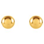 14k Gold Ball Stud Earrings with Screw Backs
