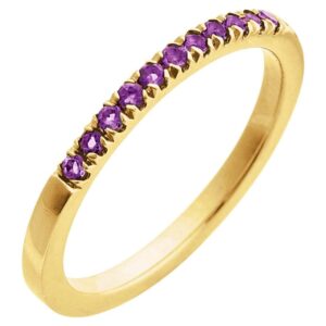 Amethyst February Birthstone Stackable Ring 14K Yellow Gold