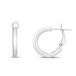 Flat Wide Hoop Earrings 20mm Sterling Silver