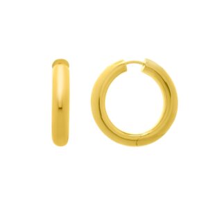 Gold Plated Silver 30mm Thick Hoop Earrings