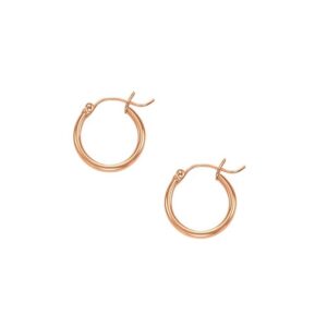 Classic Hoop Earrings in 14K Rose Gold (2x20 mm)