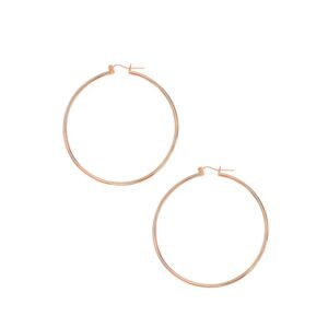 Classic Hoop Earrings in 14K Rose Gold (2x55 mm)