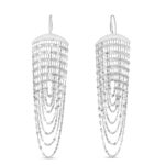 Sterling Silver Multi Strand Chain Drop Chandelier Earrings