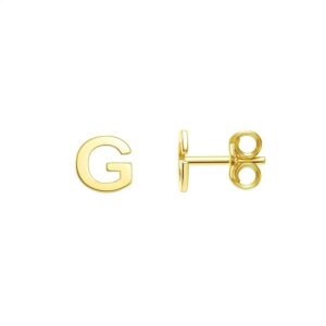 14K Yellow Gold Yours Truly Initial G Stud Earrings