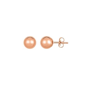 Classic Round Stud Earrings in 14k Rose Gold (7.00 mm)