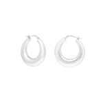 Sterling Silver Medium Graduated Hoop Earrings
