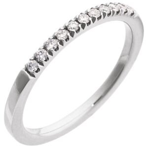 Diamond April Birthstone Stackable Ring 14K White Gold