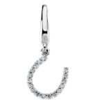 Diamond Horseshoe Charm 14K White Gold