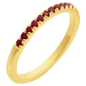 Garnet January Birthstone Stackable Ring 14K Gold