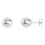 Plain Ball Stud Earrings in Sterling Silver 3mm - 10mm