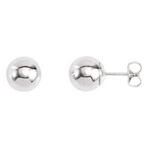 Plain Ball Stud Earrings in Sterling Silver 3mm - 10mm