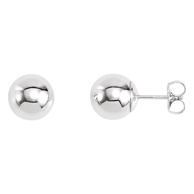 Plain Ball Stud Earrings in Sterling Silver 3mm - 10mm