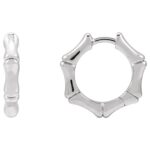 Real 14k White Gold Bamboo Hoop Earrings 15mm Real 14k White Gold Bamboo Hoop Earrings 15mm