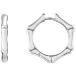 Real 14k White Gold Bamboo Hoop Earrings 21mm Real 14k White Gold Bamboo Hoop Earrings 21mm