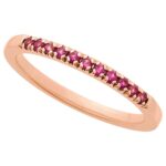 Ruby July Birthstone Stackable Ring 14K Rose Gold