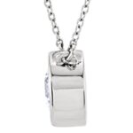 Sterling Silver Bezel Set Cubic Zirconia Solitaire Necklace Thickness Sterling Silver Bezel Set Cubic Zirconia Solitaire Necklace Thickness