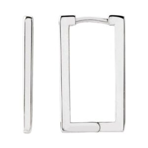 Sterling Silver Rectangle Hoop Earrings