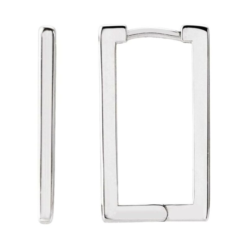 Sterling Silver Rectangle Hoop Earrings Sterling Silver Rectangle Hoop Earrings