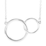 Two Interlocking Circles Necklace 14K White Gold Two Interlocking Circles Necklace 14K White Gold