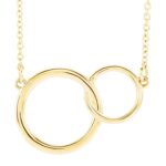 Two Interlocking Circles Necklace 14K Yellow Gold Two Interlocking Circles Necklace 14K Yellow Gold