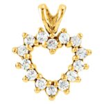 10k Gold Diamond Heart Pendant 15 CT 13.5 x 10 mm 10k Gold Diamond Heart Pendant 15 CT 13.5 x 10 mm