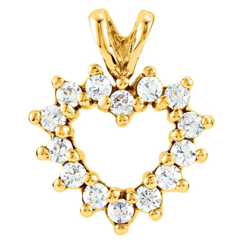 10k Gold Diamond Heart Pendant 15 CT 13.5 x 10 mm 10k Gold Diamond Heart Pendant 15 CT 13.5 x 10 mm