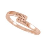 14K rose Gold Faith Over Fear Ring Bypass Style