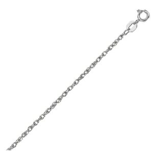 14k White Gold 1.2 mm Rope Chain 16 & 18 Inch