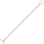 Sterling Silver Paperclip Toggle Bracelet 10mm