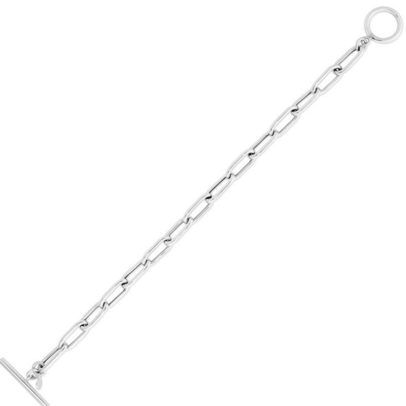 Sterling Silver Paperclip Toggle Bracelet 10mm