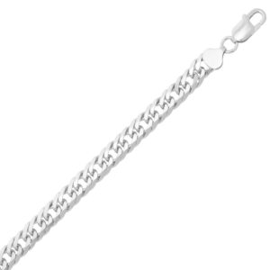 Flat Miami Cuban Chain Necklace 8mm Sterling Silver