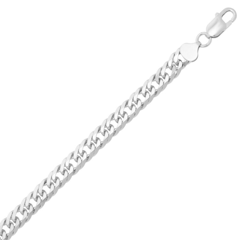 Flat Miami Cuban Chain Necklace 8mm Sterling Silver