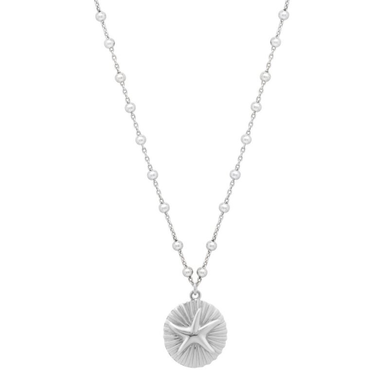 Sterling Silver Starfish Medallion Pendant Necklace