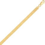 Yellow Gold Plated Sterling Silver Imperial Herringbone Chain Necklace 3.4mm