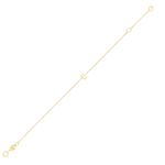 14K Yellow Gold Mini Initial E Bracelet