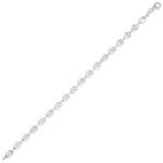 Sterling Silver Puffed Mariner Chain Bracelet 3.7mm