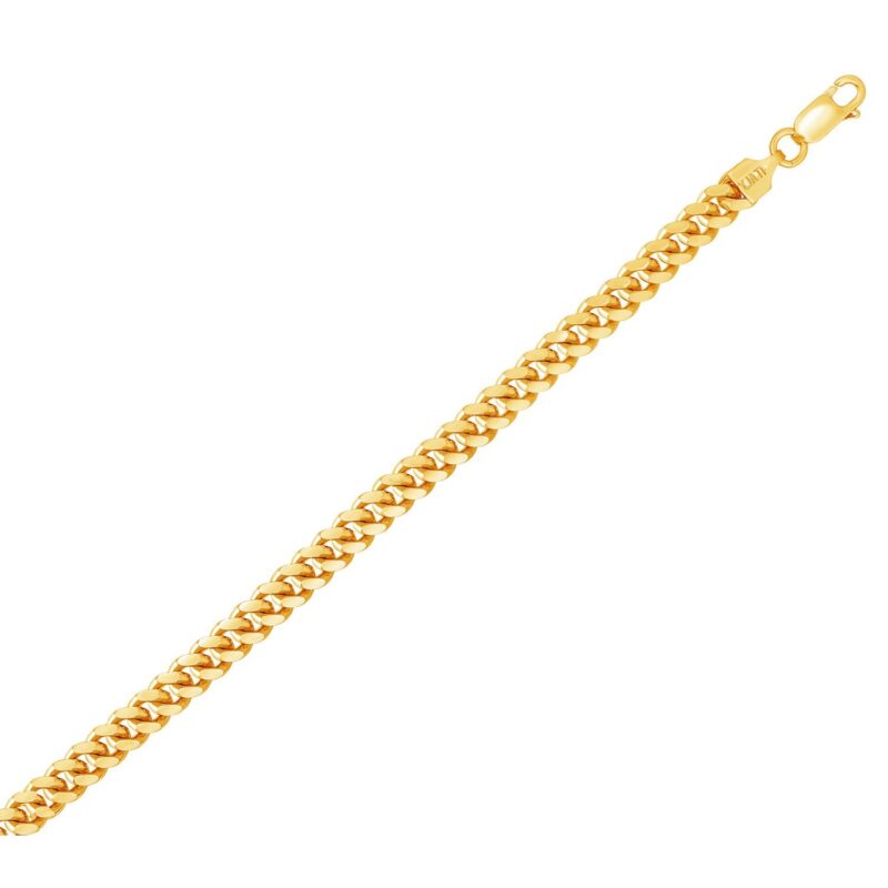 5mm Miami Cuban Chain Necklace Sterling Silver Yellow Gold Plated 5mm Miami Cuban Chain Necklace Sterling Silver Yellow Gold Plated