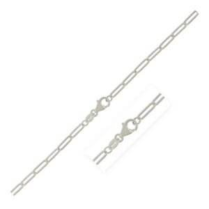 925 Sterling Silver Paperclip Anklet 2.5mm Thickness 10 Inch (25 cm)