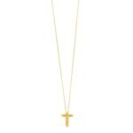 14K Yellow Gold Bubble Initial T Pendant Necklace