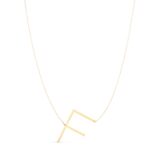 Real 14K Yellow Gold Large Initial F Necklace