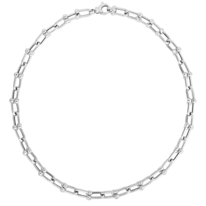 Jax Link Bead Chain Necklace 9mm 18 Inch Sterling Silver