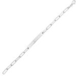 Sterling Silver Engravable ID Bar Paperclip Bracelet 2mm