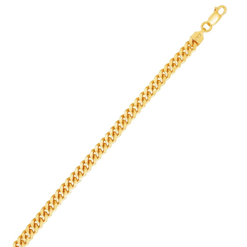 5.5 mm Miami Cuban Chain Necklace Sterling Silver Yellow Gold Plated