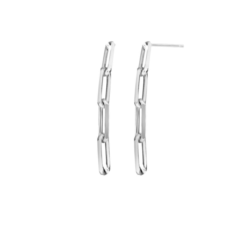 Four Link Paperclip Dangle Earrings Sterling Silver Four Link Paperclip Dangle Earrings Sterling Silver