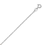14K White Gold 0.8 mm Rope Chain Necklace 16 & 18 Inch