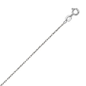 14K White Gold 0.8 mm Rope Chain Necklace 16 & 18 Inch
