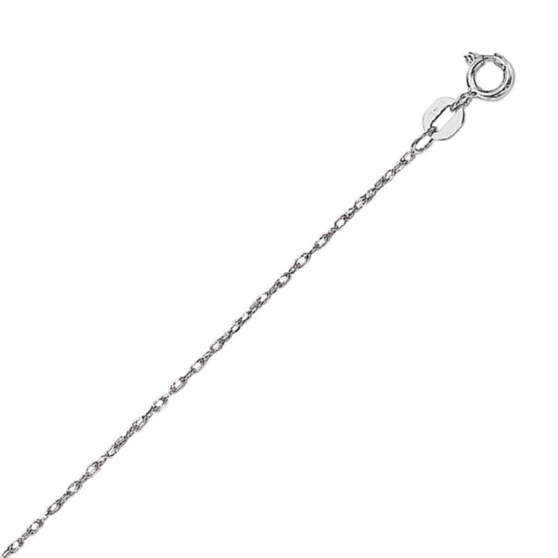 14K White Gold 0.8 mm Rope Chain Necklace 16 & 18 Inch