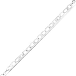 8.5 mm Italian Oval Link Chain Necklace 18 Inch Sterling Silver