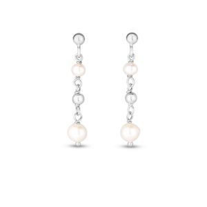 Sterling Silver Freshwater Pearl Bead Drop Earrings