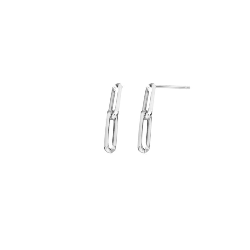 Sterling Silver Two Link Paperclip Dangle Earrings Sterling Silver Two Link Paperclip Dangle Earrings